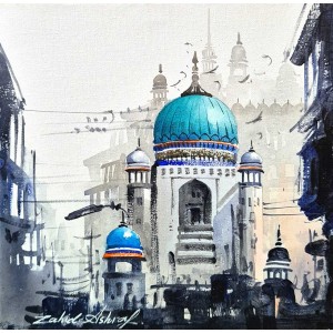 Zahid Ashraf, 12 x 12 inch, Acrylic on Canvas, Cityscape Painting, AC-ZHA-141